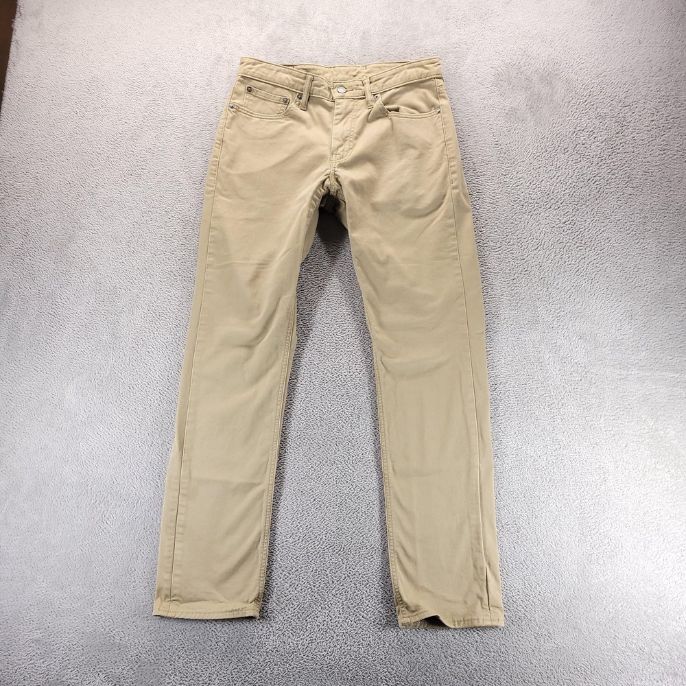 Levis 511 Jeans Mens 32x32 Beige Slim Tapered Light Wash Stretch Denim Comfort